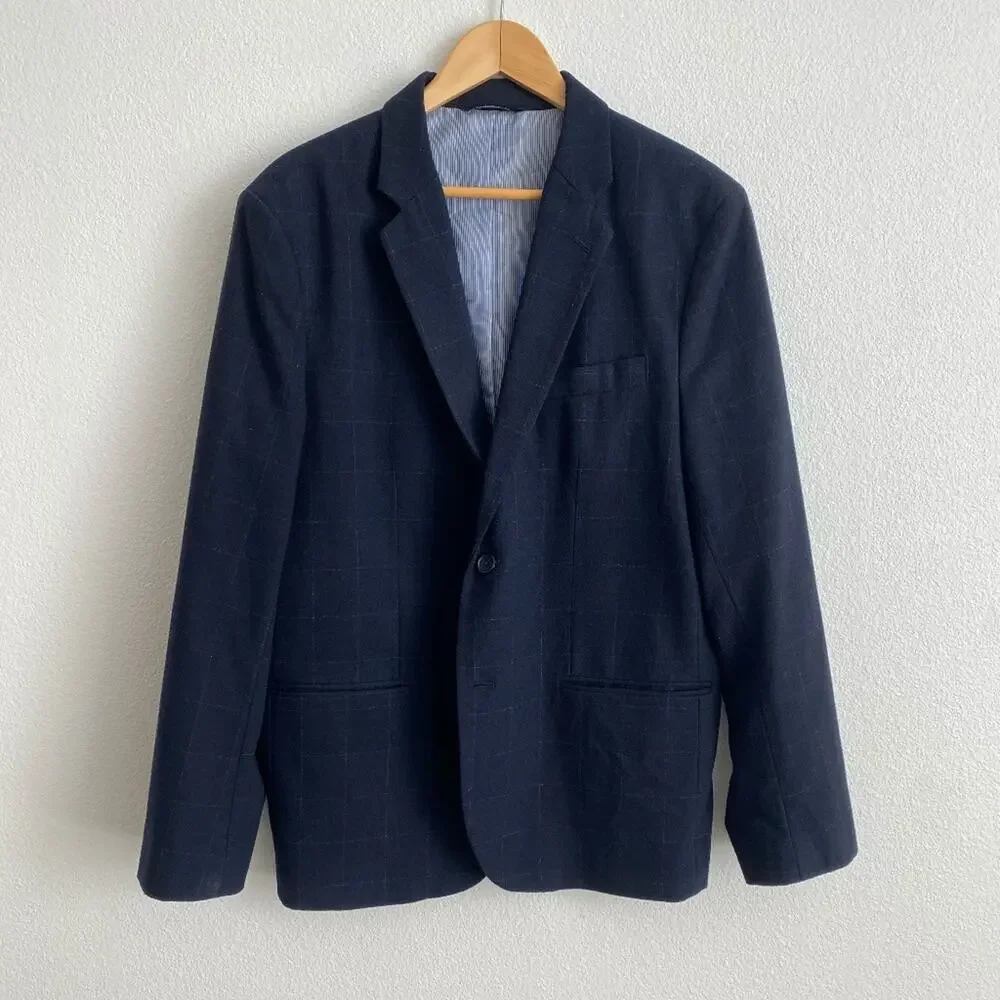 Banana Republic Men's Tailored Slim Fit Wool Blend Suit Blazer - 46R
